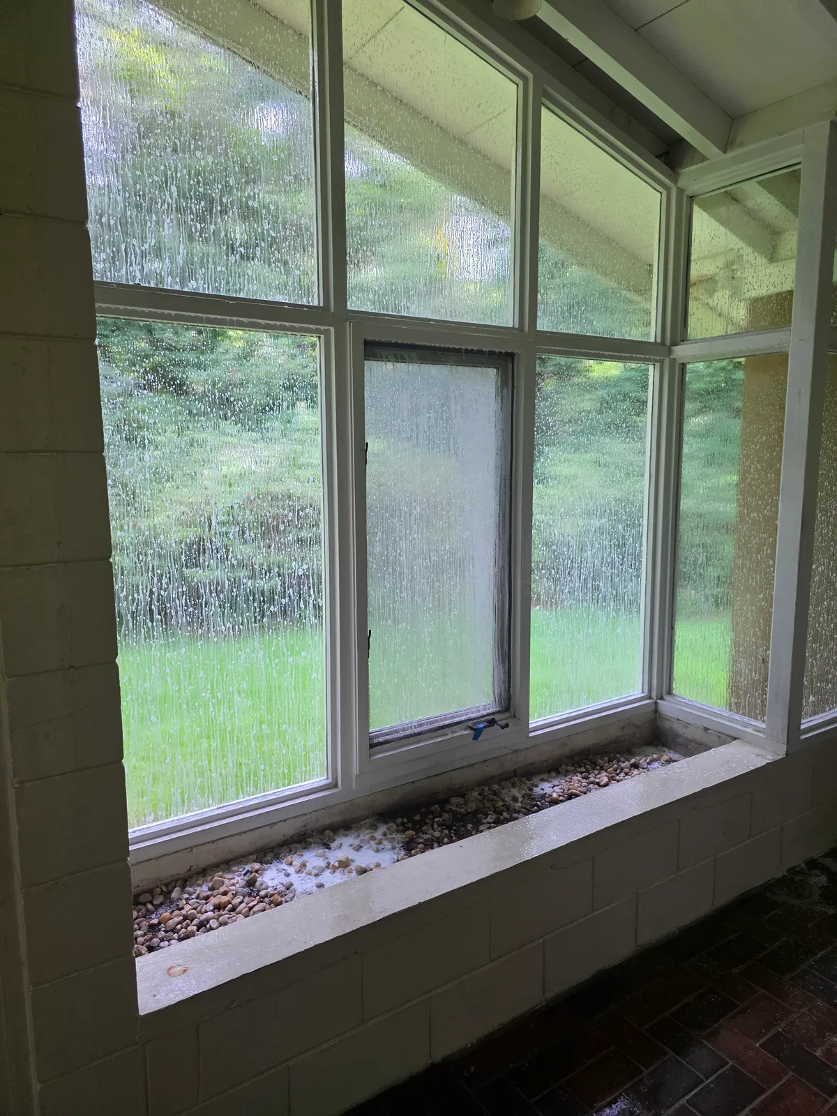 Before: Interior and exterior window cleaning. Completely fogged glass restored to clear.